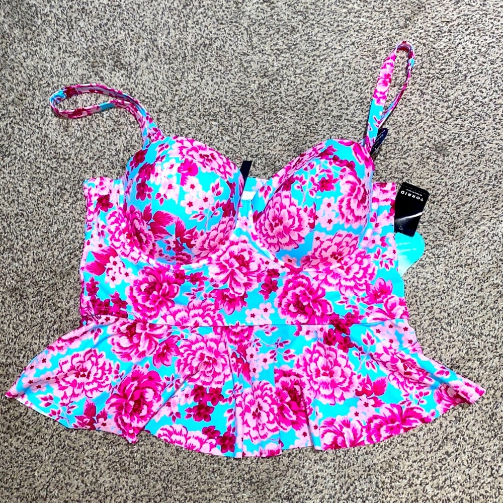 Torrid Vixen Peplum Swim Top Push-Up